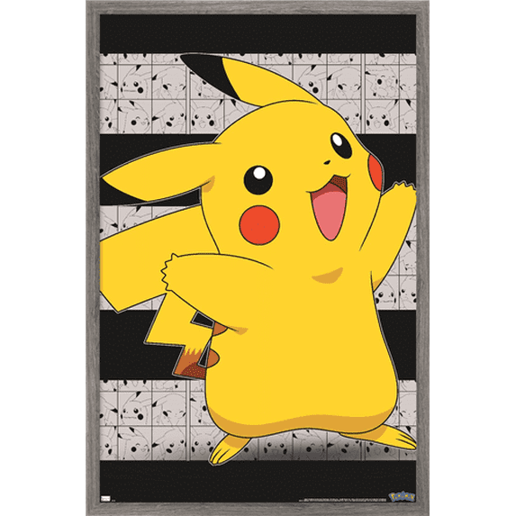 Pokemon - Pikachu Open Arms Wall Poster, 22.375" x 34" Framed