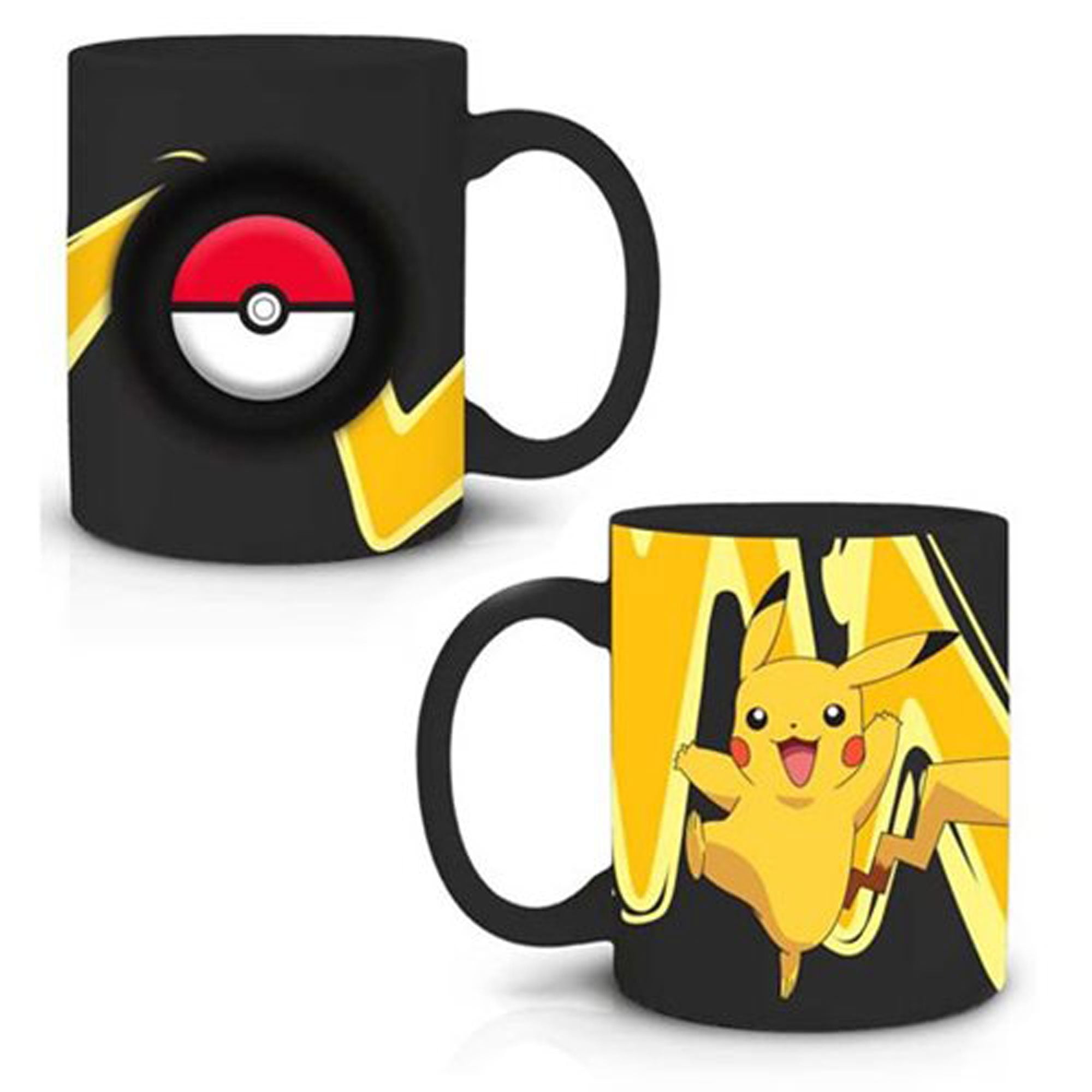Pokemon Pikachu & Pokeball Spinner Ceramic Mug - 16.9-Ounces Black 