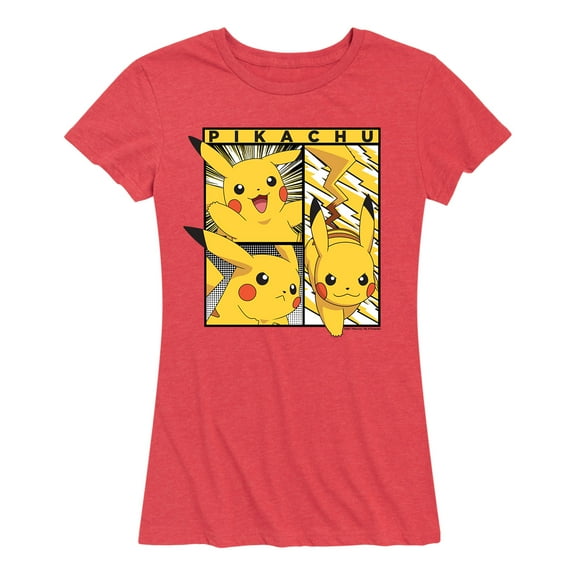 Pokémon - Pikachu Poses Art  - Women's Short Sleeve Graphic T-Shirt