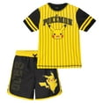 thumbnail image 1 of Pokemon Pikachu Raglan Rash Guard and Swim Trunks UPF 50+ Outfit Set Little Kid to Big Kid, 1 of 5