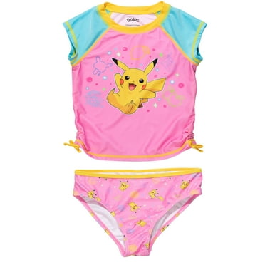 Pokemon Pikachu Rashguard and Bikini Bottom Set, Sizes 14-16, Pink