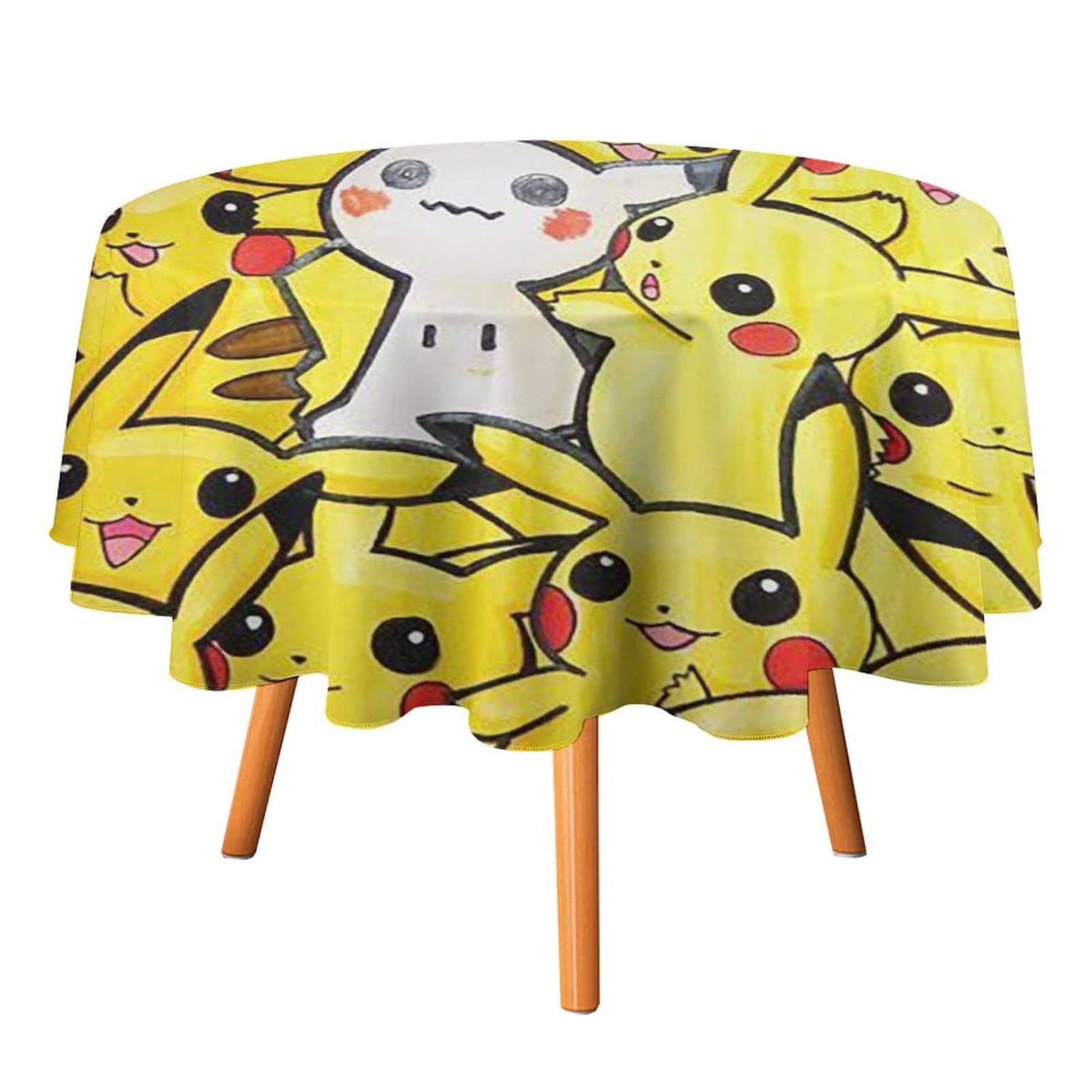 Pokemon Pikachu Table Cloth Round Tablecloth Polyester Table Circular ...