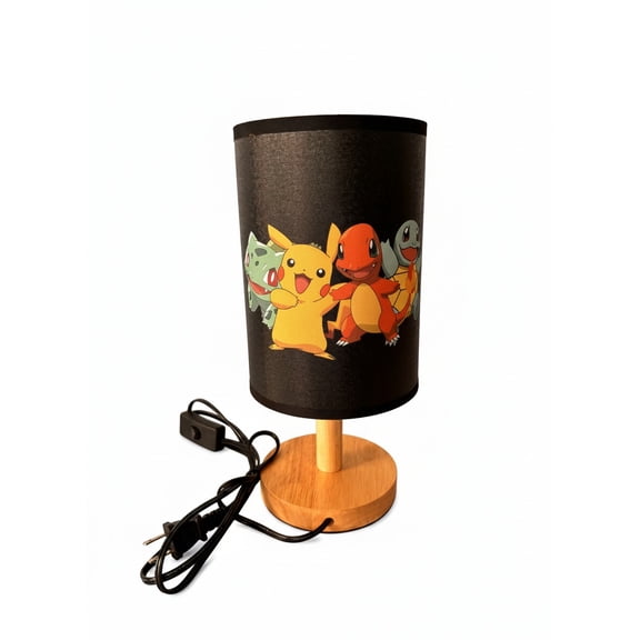 Pokemon Pikachu Table Lamp Night Light Wood Base Room Decoration or Great Gift Ideas