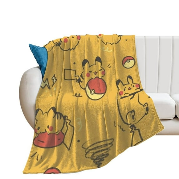 Pokemon Pikachu Throw Blanket Cute Flannel for Boys Girls Men Women