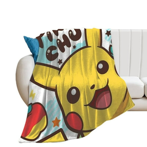 Pokemon Pikachu Throw Blanket Cute Flannel for Boys Girls Men Women