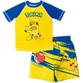 thumbnail image 1 of Pokemon Pikachu UPF 50+ Elastic Waist Rash Guard & Swim Trunks (Boy's), 1 of 5