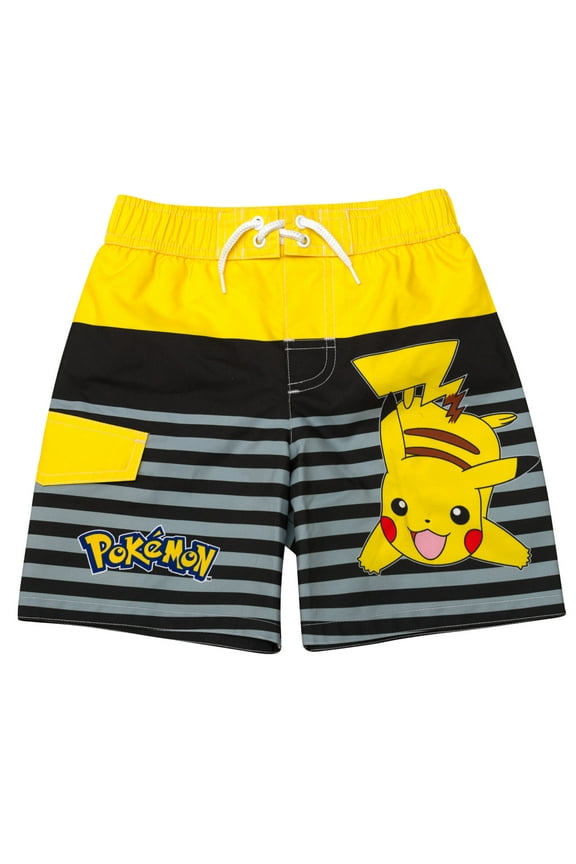 Pokemon Pikachu UPF 50+ Swim Trunks Bathing Suit Little Kid to Big Kid