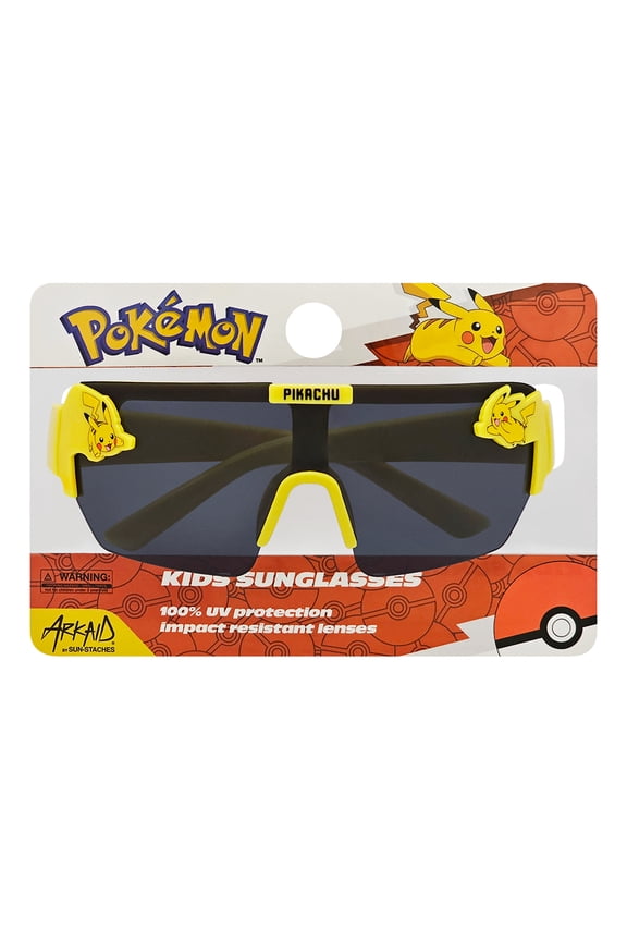 Pokemon Pikachu Yellow Large Lens Character Mold Sports Wrap Sunglasses
