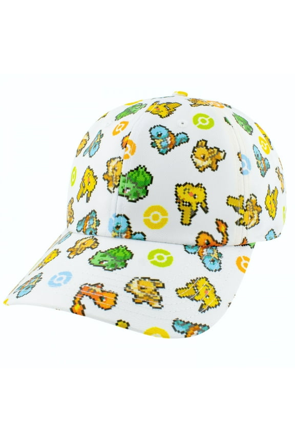Pokemon Pixel Sprites White Snapback Hat