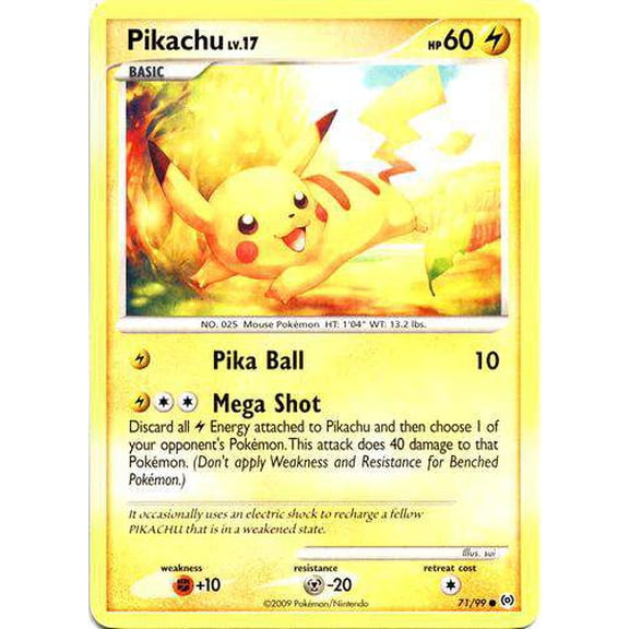Pokemon Platinum Arceus Common Pikachu #71