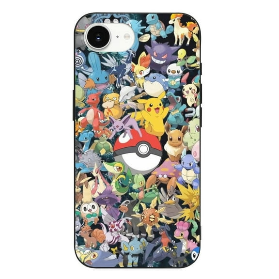 Pokemon Pokmon Compatible with iPhone 16 E Case Full Covered Soft Slim Rugged TPU Phone Case Shockproof Non-Slip Anti-Fingerprint Basic Cases Protection