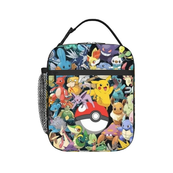 Pokemon Pokmon Lunch Box for Men,Reusable Insulated Lunch Tote,Small Leakproof Lunch Cooler Bag with High Capacity for Work,Picnic,Camping