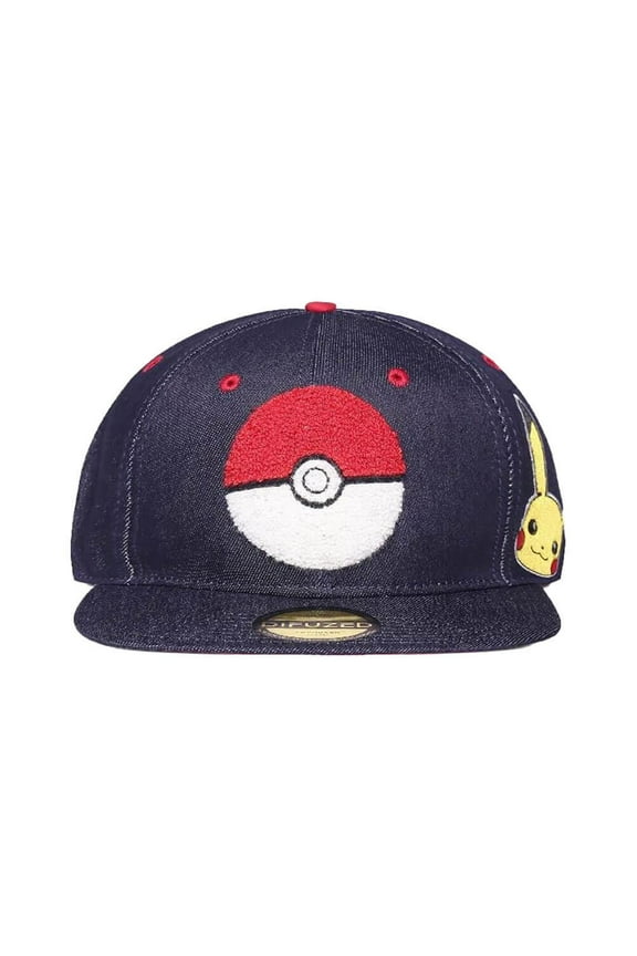 Pokemon Poke Ball Denim Snapback Cap