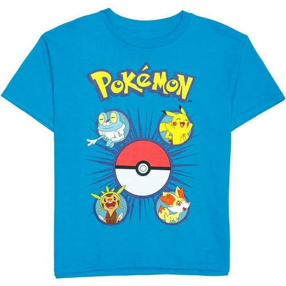 Pokemon Poke Group Circle Frnds Boys Tee