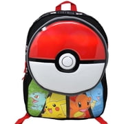 Pokemon Pokeball 16 Backpack with Molded Round Front Pocket & Metallic Printing