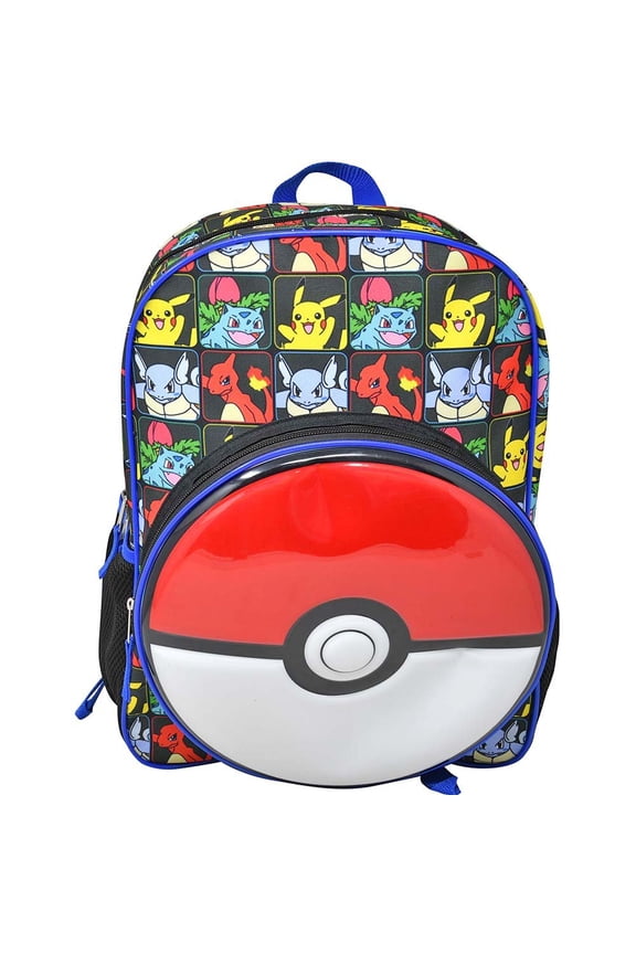 Pokemon "Pokeball" 16" Backpack with Round Front Pocket & All Over Print