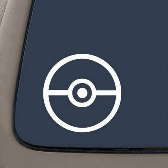 Pokemon Pokeball 5" White Car Truck Vinyl Decal Art Wall Sticker USA Funny Cool TV Shows | **2 Pack** | Car Truck Van SUV Laptop Macbook Wall Decals