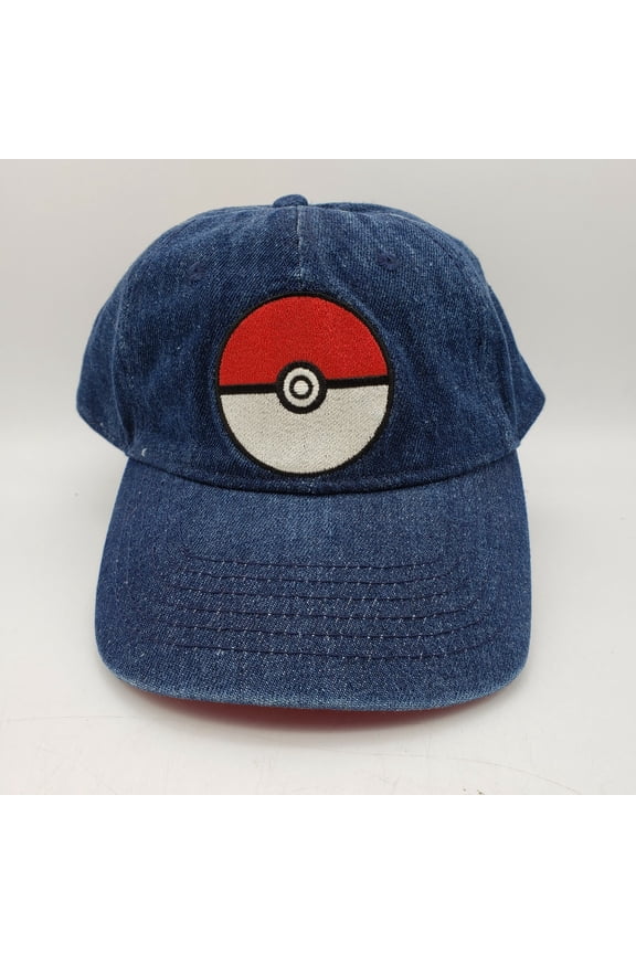 Pokemon Pokeball Adjustable Blue Jean Hat New