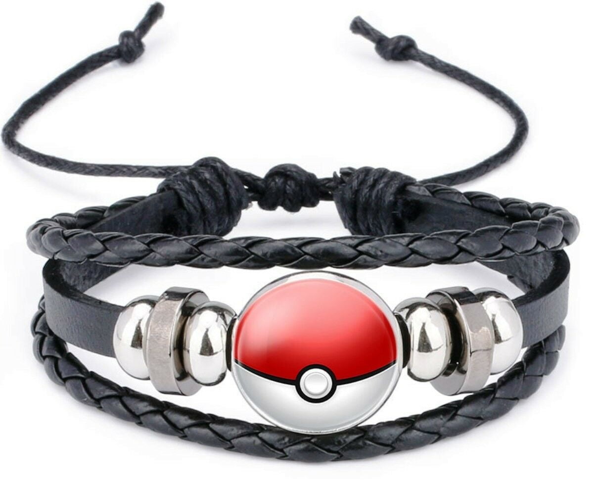 Pokemon Pokeball Glass Domed Symbol Braided Bracelet Walmart