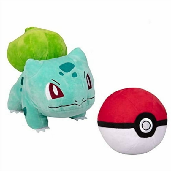 Pokemon Pokeball and 8 Bulbasaur Plush Stuffed Animal Toy - Set of 2