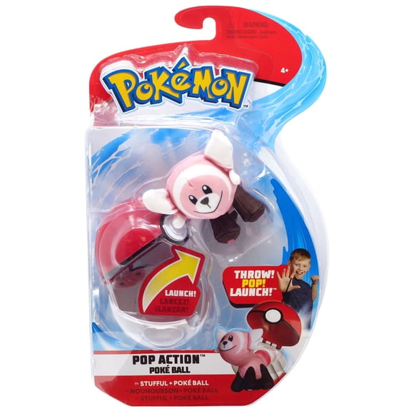 Pokemon Pop Action Poke Ball Stufful & Poke Ball Throw Poke Ball Plush