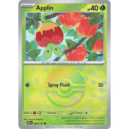 Pokemon Prismatic Evolutions Common Applin #9 (Poke Ball Pattern)