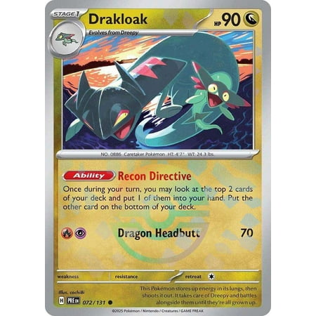 Pokemon Prismatic Evolutions Common Drakloak #72 (Poke Ball Pattern)