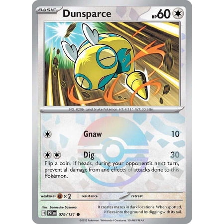 Pokemon Prismatic Evolutions Common Dunsparce #79 (Poke Ball Pattern)