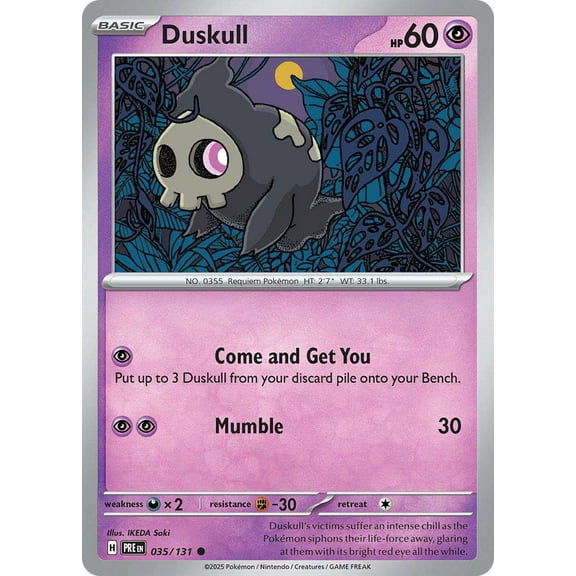 Pokemon Prismatic Evolutions Common Duskull #35