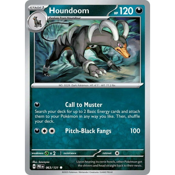 Pokemon Prismatic Evolutions Common Houndoom #63