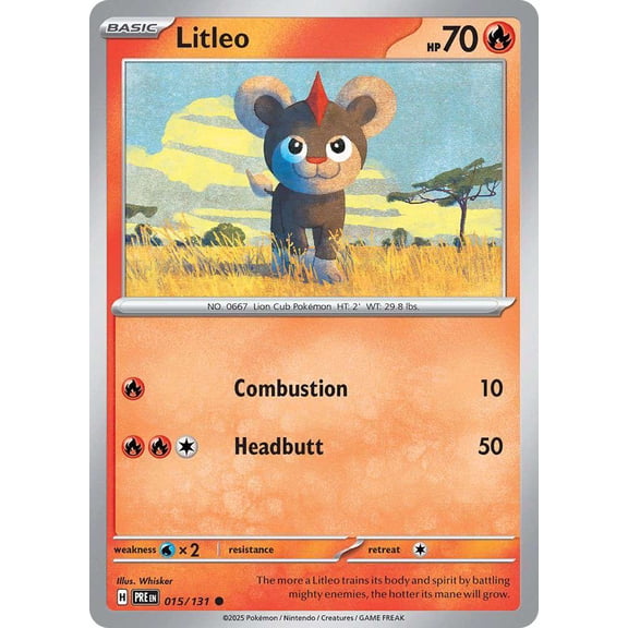 Pokemon Prismatic Evolutions Common Litleo #15