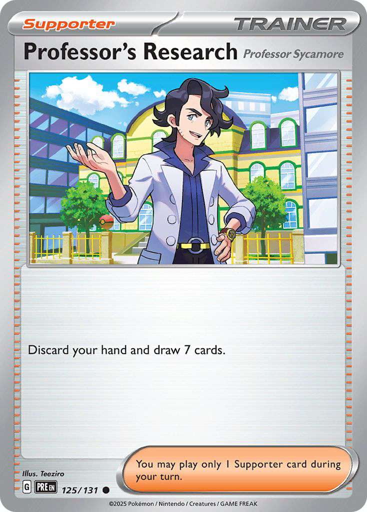 professor's research pokemon card (Secret) GO Singles 084/078 – Favorite Hobby Supporter / / Card Text Pokemon Prismatic Evolutions Common Professor's