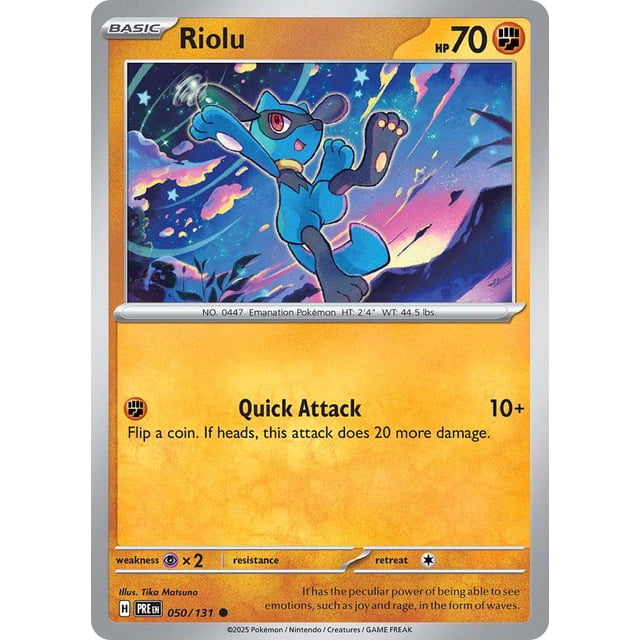 Pokemon Prismatic Evolutions Common Riolu #50 - Walmart Business Supplies