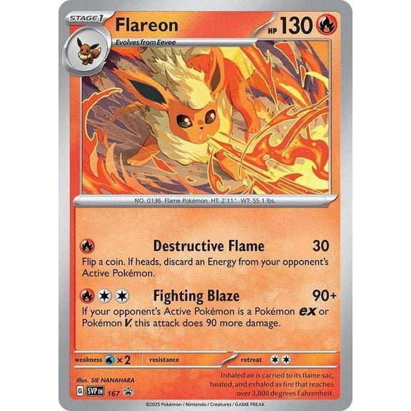 Pokemon Prismatic Evolutions Cosmos Holo Promo Flareon SVP167