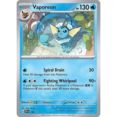 Pokemon Prismatic Evolutions Cosmos Holo Promo Vaporeon SVP168
