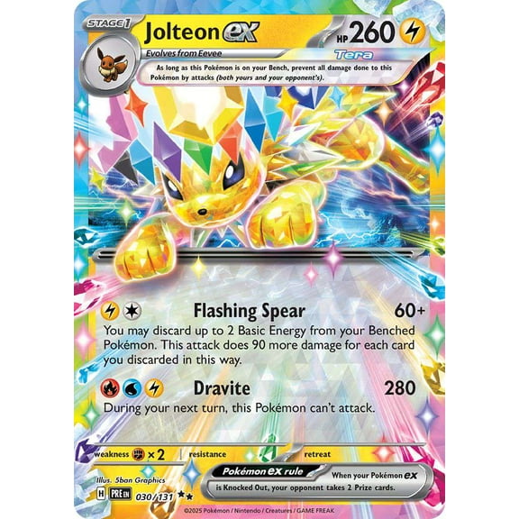Pokemon Prismatic Evolutions Double Rare Jolteon ex #30