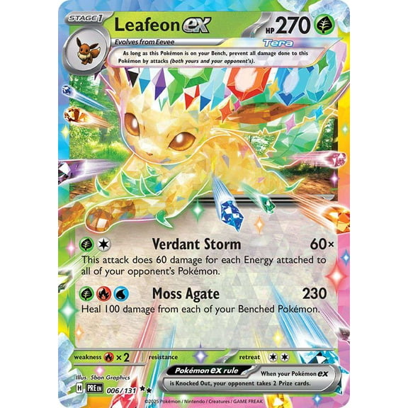 Pokemon Prismatic Evolutions Double Rare Leafeon ex #6