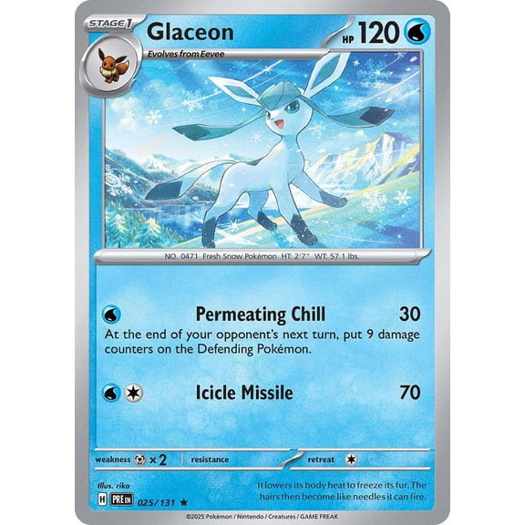 Pokemon Prismatic Evolutions Rare Glaceon #25