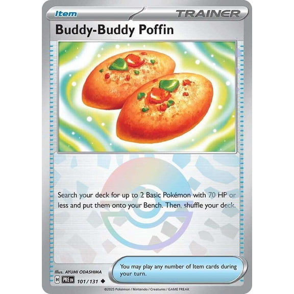 Pokemon Prismatic Evolutions Uncommon Buddy-Buddy Poffin #101 [Poke Ball Pattern]