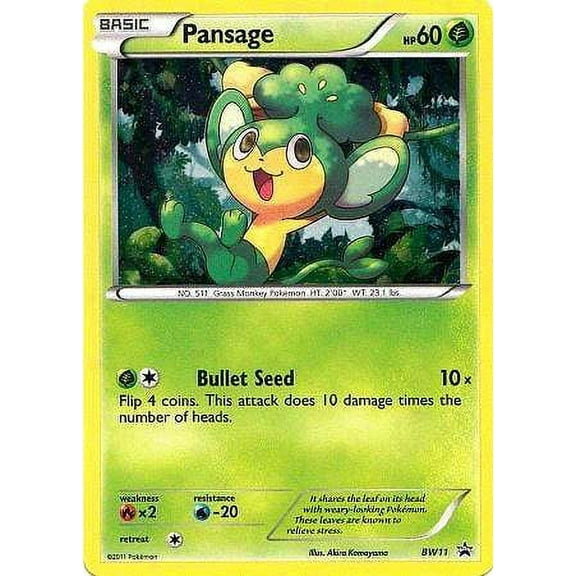 Pokemon Promo Holo Rare Rare Holo Pansage BW11