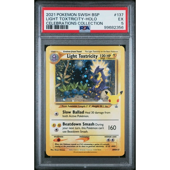 Pokemon Promo Light Toxtricity SWSH137 (PSA EX 5)