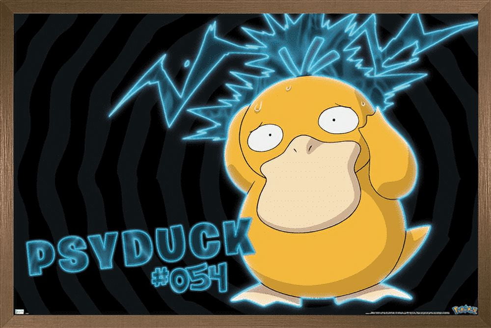 Pokemon - Psyduck - Confusion Wall Poster, 14.725" x 22.375" Framed