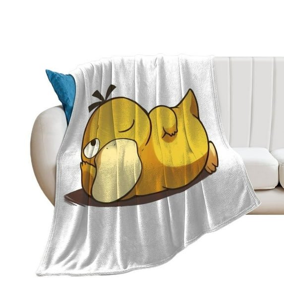 Pokemon Psyduck Throw Blanket Cute Flannel for Boys Girls Men Women