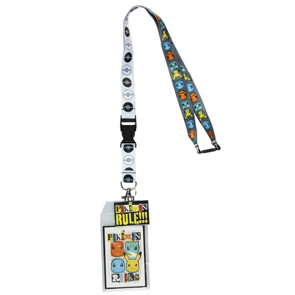 Pokemon Rocks Breakaway ID Badge Holder Lanyard w/ 2" Metal Pendant