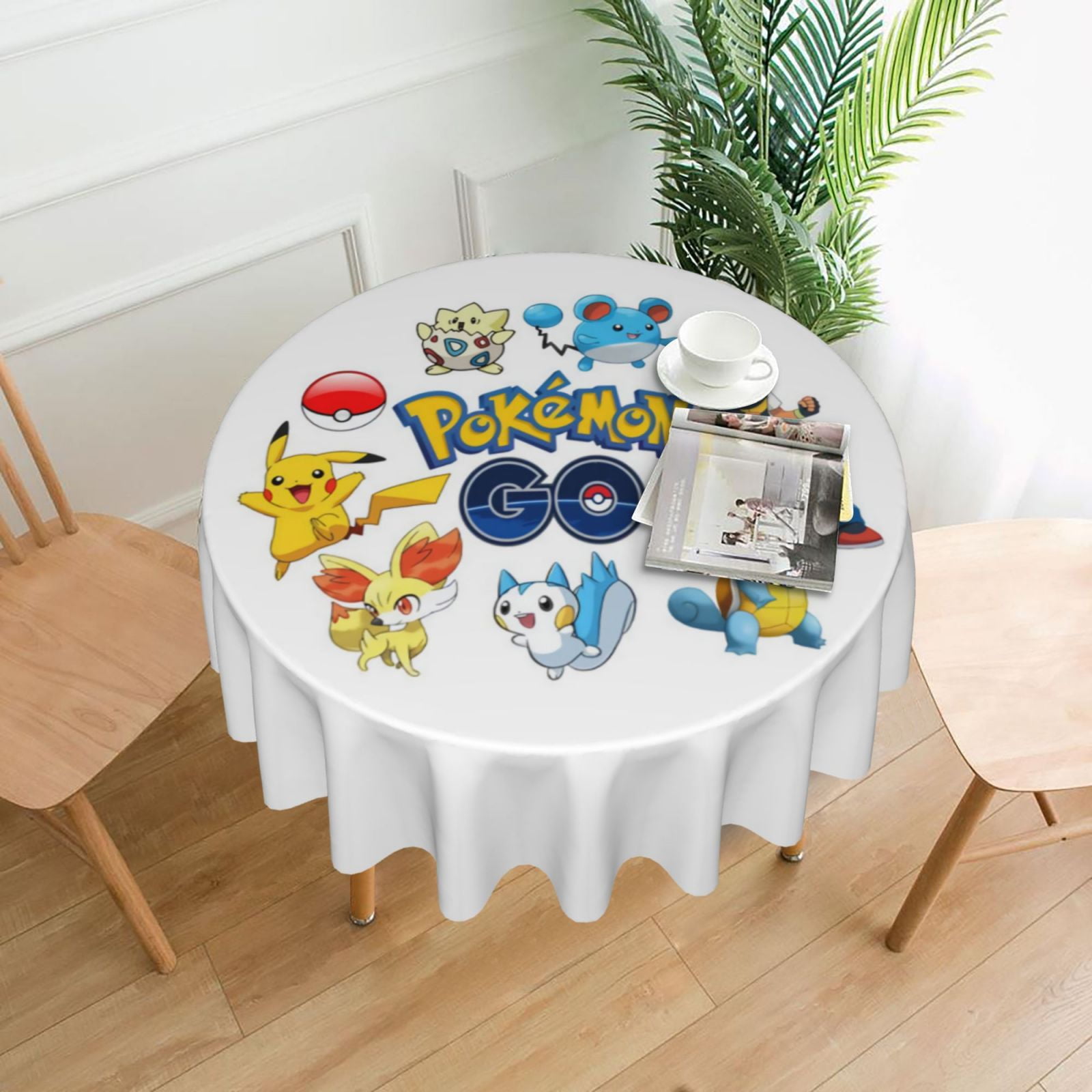 Pokemon Round Tablecloth 60 Inch - Waterproof Stain And Wrinkle ...