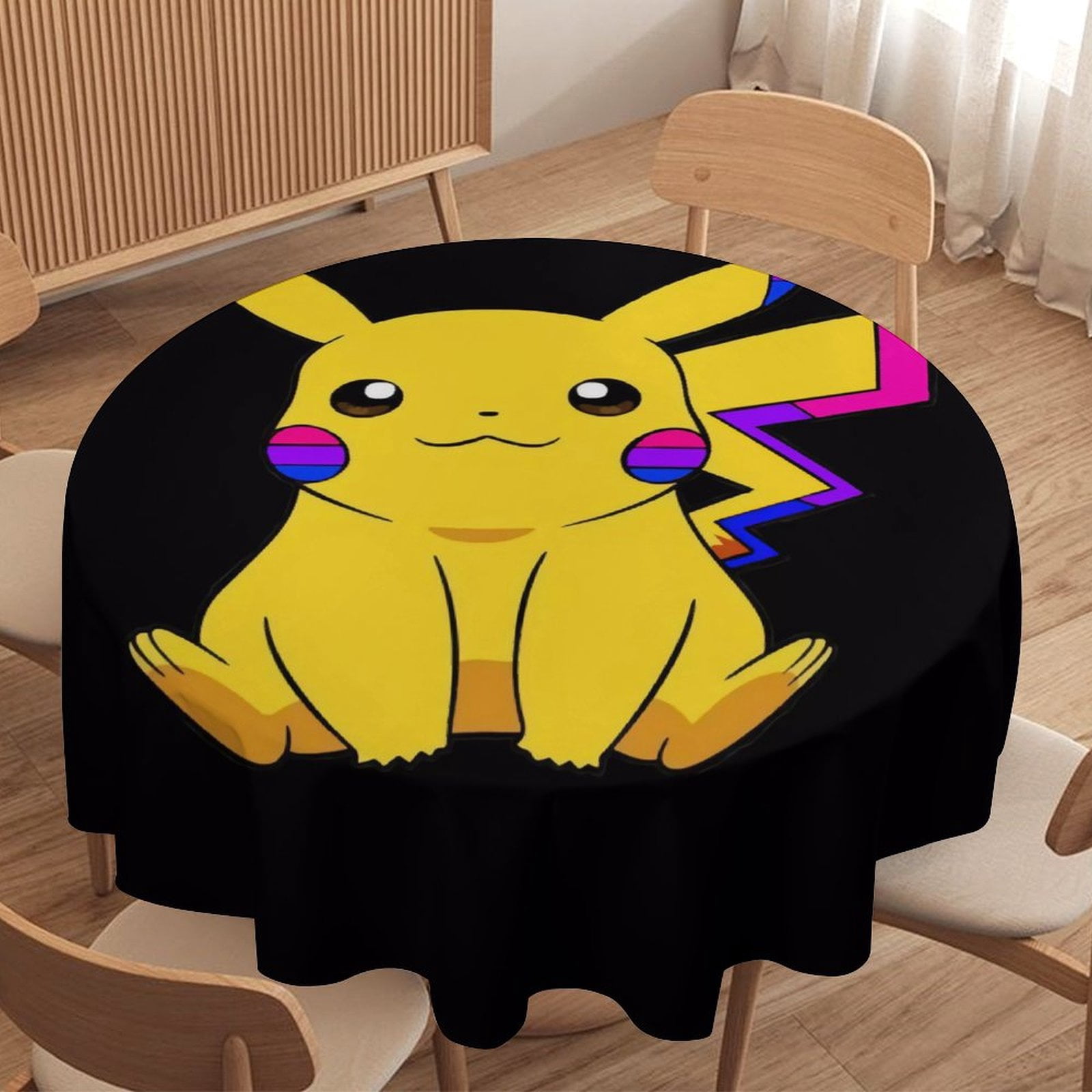 Pokemon Round Tablecloth，Waterproof Stain and Wrinkle Resistant ...