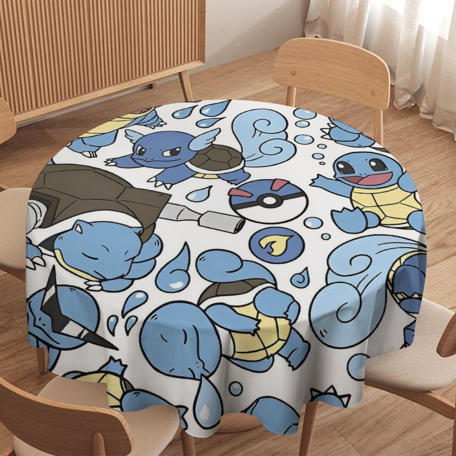 Pokemon Round Tablecloth，Waterproof Stain and Wrinkle Resistant ...