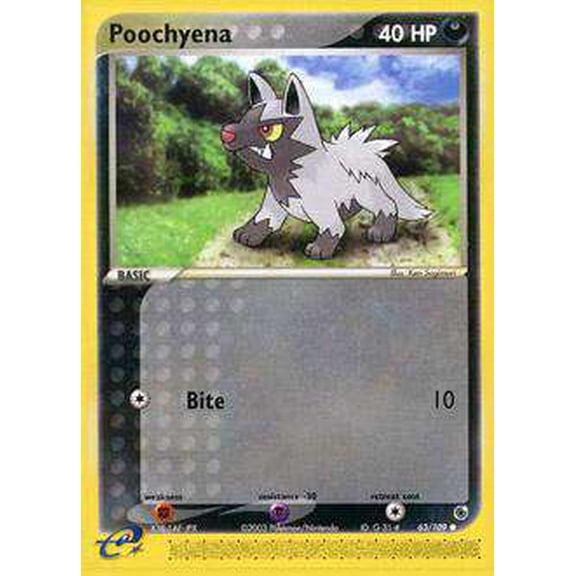 Pokemon Ruby & Sapphire Common Poochyena #63
