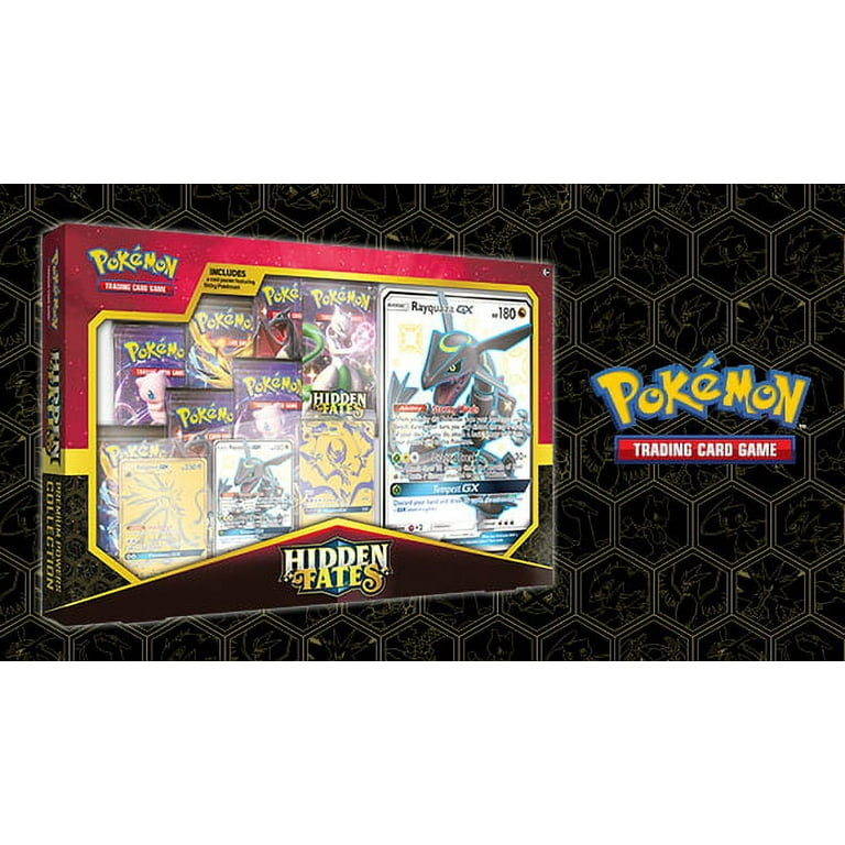 Pokemon SM11.5 TCG: Hidden Fates Premium Powers Collection- Featuring Shiny  Rayquaza-GX, Solgaleo-GX and Lunala-GX 