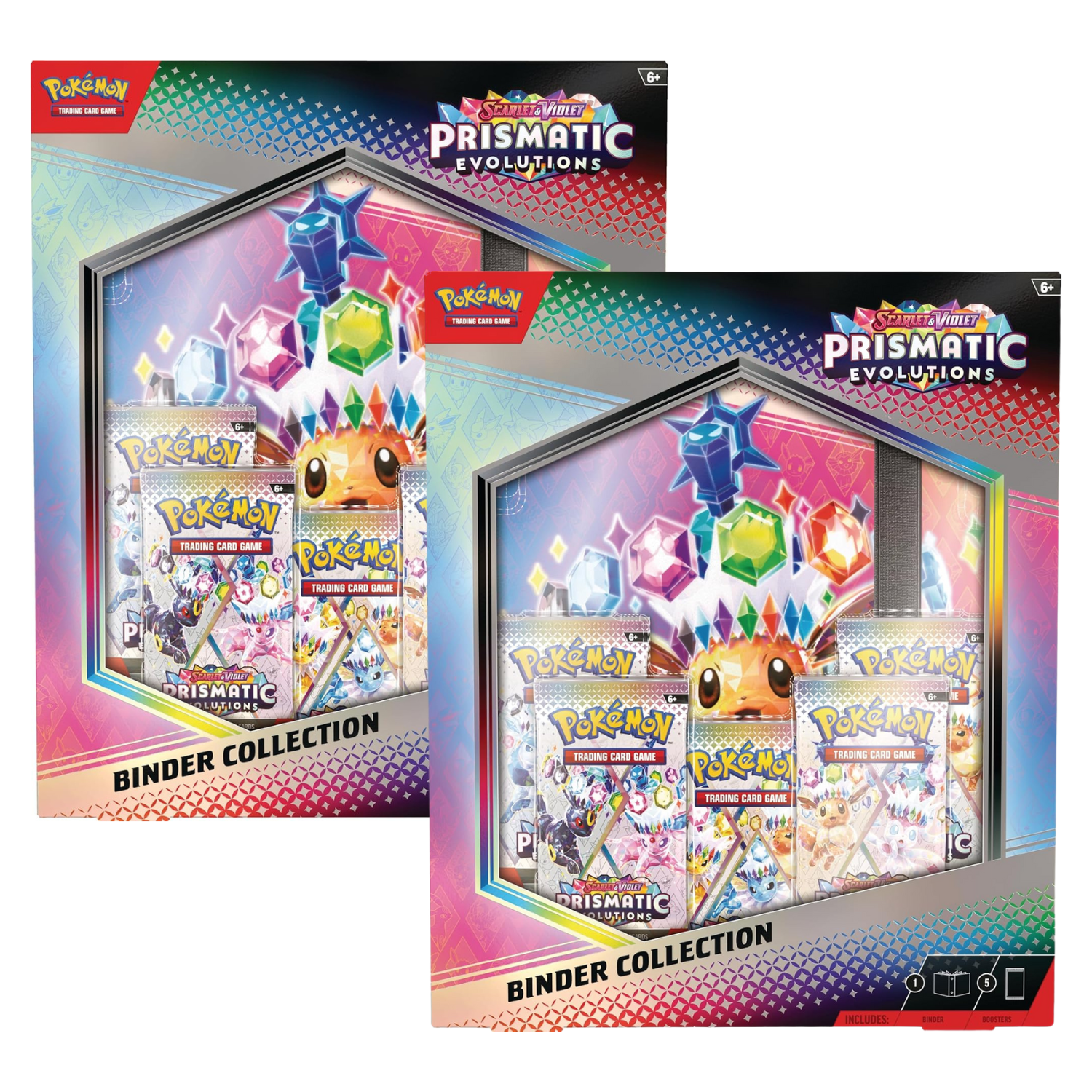 Pokemon SV8.5 Scarlet and Violet Prismatic Evolutions Binder Collection (2-Pack)